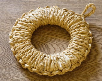 Japanese Rice Straw Trivet, Hand-Woven Nabeshiki Pot Holder
