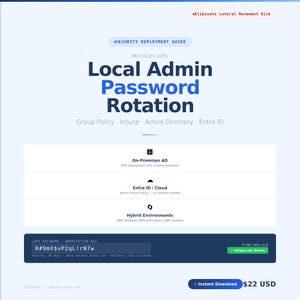 Microsoft LAPS Deployment Guide | Windows LAPS | Intune | Group Policy | Active Directory | Security