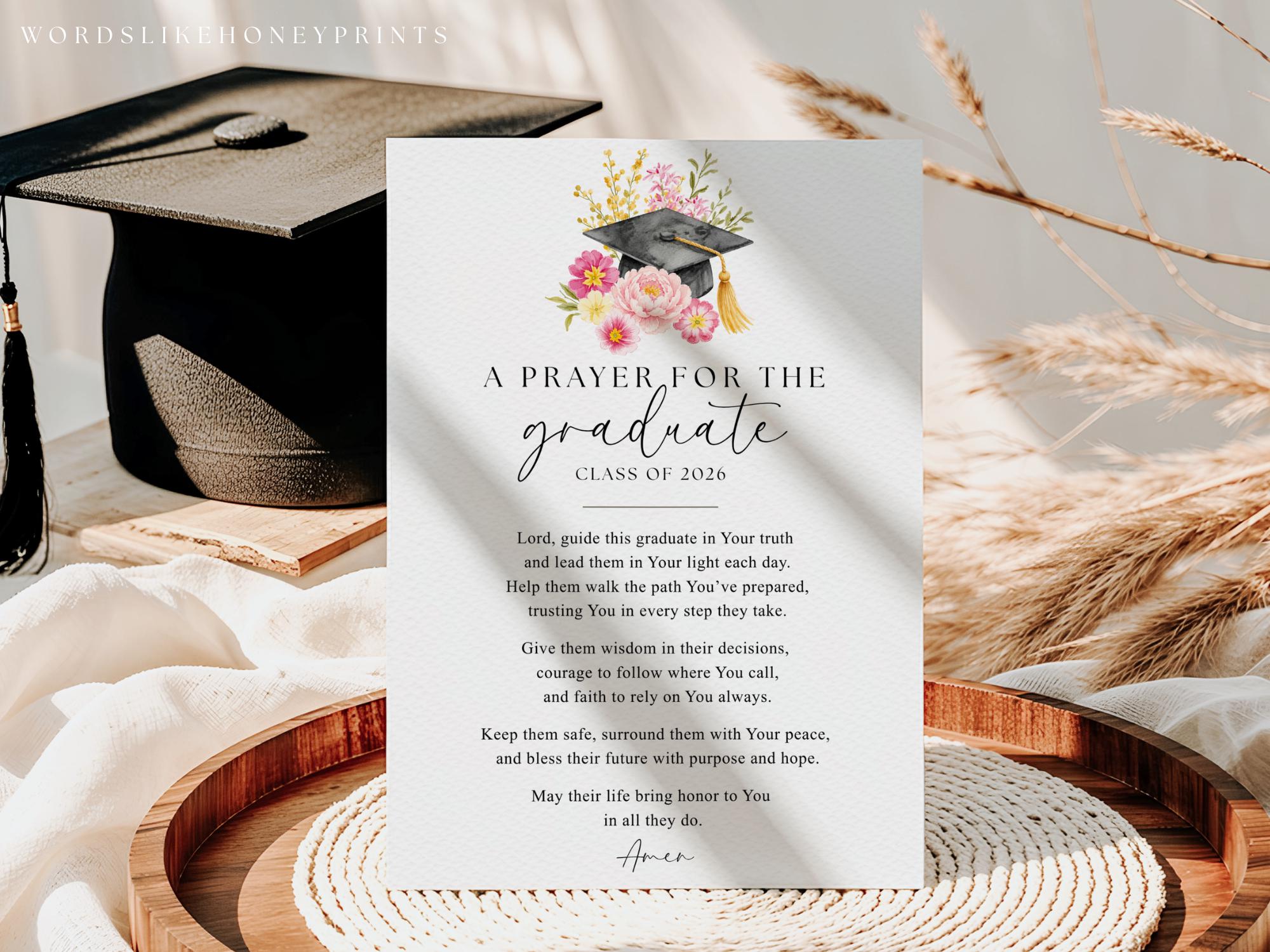 Prayer for the Graduate Printable, Class of 2026 Graduation Gift ...