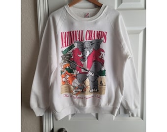 Rare! Vintage 1993 Alabama Crimson Tide VS Miami Crewneck Sweatshirt NCAF Bowl