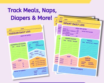 Infant & Toddler Daily Report Bundle | Daycare Printable Forms | Babysitter Log Sheets | Nanny Daily Tracker