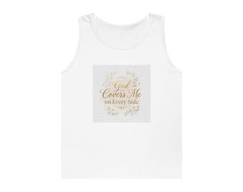 God Covers Me on Every Side tank top | Christian faith floral design