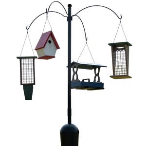 Sequoia Squirrel Proof Pole System with 4 Hanging Stations - Hang Bird Feeders, Birdhouses, and more!