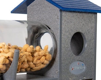 JCS Wildlife Squirrel Under Glass Mason Jar Peanut and Loose Corn Squirrel Feeder