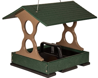 JCs Wildlife Medium Poly Fly-Thru Bird Feeder w/ Removable Seed Tray - Holds 4 Cups of Your Favorite Bird Seed - Easy Cleaning