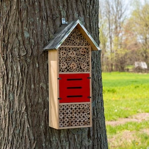 JCS Wildlife Extra Large Insect Hotel - Great for Mason Bees, Leaf-Cutter Bees and Lacewings - Huge Pollinator House 21.75" x 7.25" x 5.75"