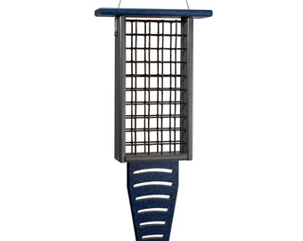 JCS Wildlife Recycled Poly Lumber Single, Double or Triple Suet Feeder with Tail Prop - Perfect for Woodpeckers and Clinging Birds