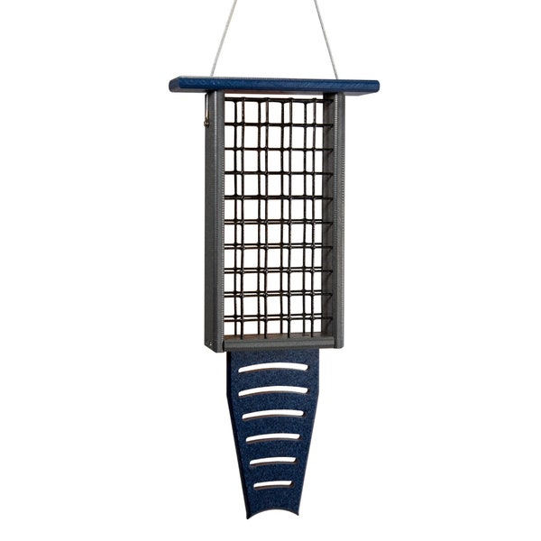 JCS Wildlife Recycled Poly Lumber Single, Double or Triple Suet Feeder with Tail Prop - Perfect for Woodpeckers and Clinging Birds