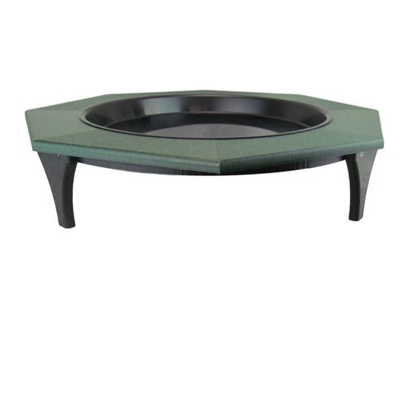 JCS Wildlife Ground Garden Poly Lumber Low Profile Bird Bath 16 inch - Made with Sustainable Recycled Poly Lumber - Stands 4.5" Tall