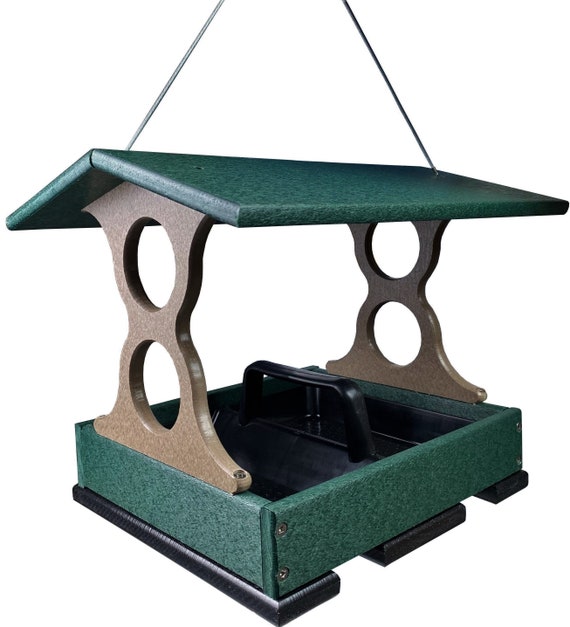 Jcs Wildlife Medium Green Tan Poly Fly Thru Bird Feeder W Etsy