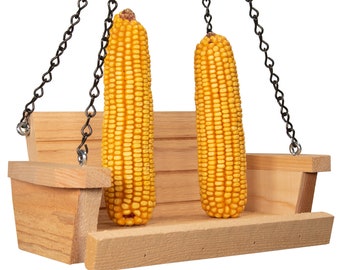 Cedar Squirrel Feeder Swing: Holds 2 Corn Cobs, Wildlife Entertainment