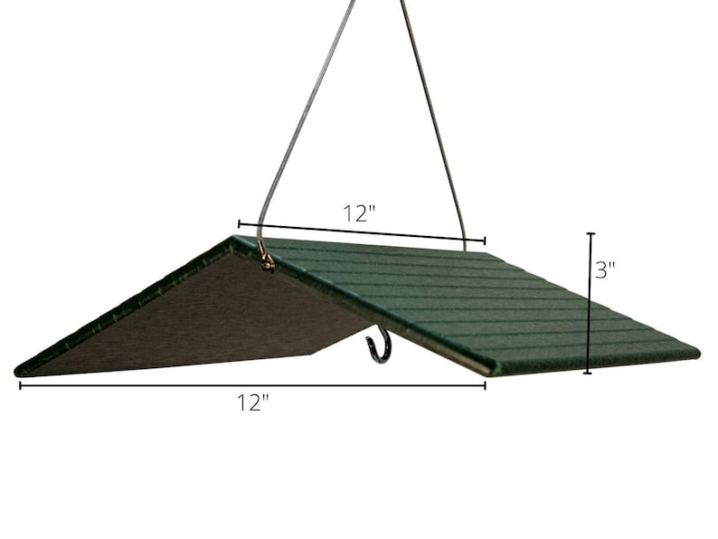 Recycled Poly Lumber Bird Feeder Weather Cover with Cylinder Feeder image 3