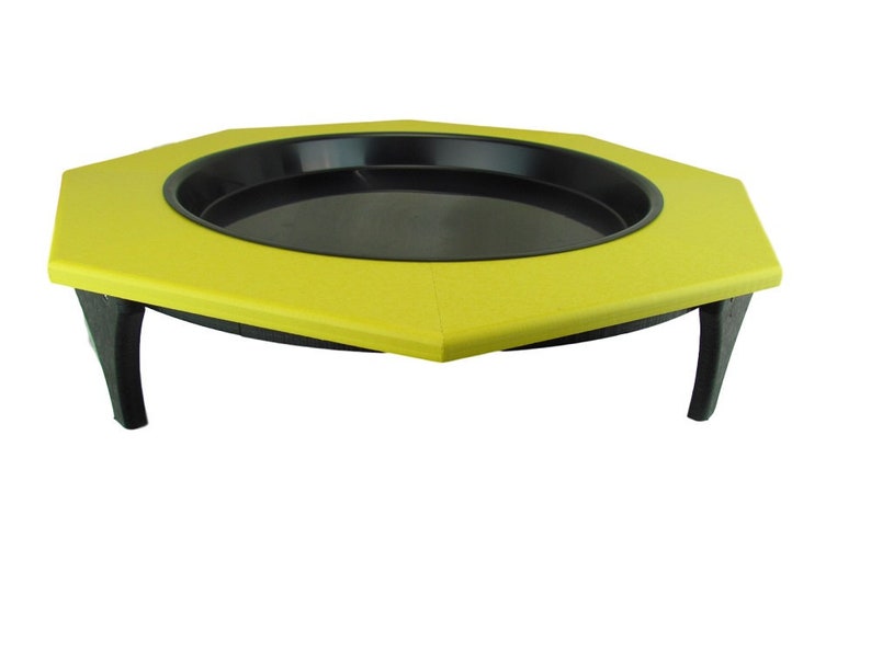 JCs Wildlife Ground Garden Yellow Poly Lumber Low Profile Bird Bath 16 inch