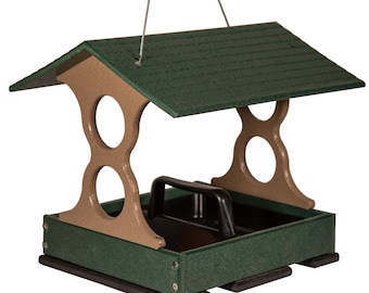 Fly-Thru Bird Feeder: Medium Poly, Easy Clean, Holds 4 Cups