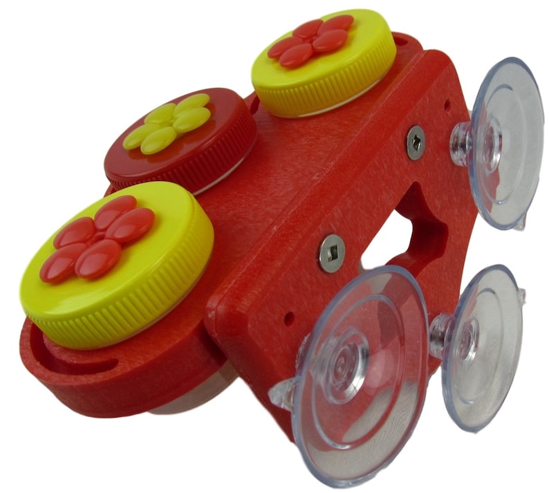 Triple Window Nectar DOTS Yellow and Red Hummingbird Feeder