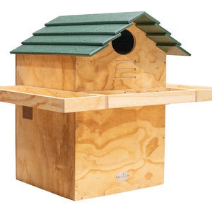 JCs Wildlife X Large Barn Owl Box with Poly Lumber Roof and Exercise Platform