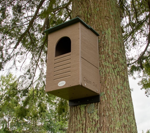 Recycled Poly Lumber Barred Owl Nesting Box - Durable Owl House