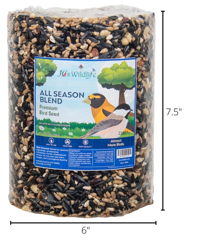 Premium Bird Seed Cylinder, All Season Blend, JCS Wildlife (4.5 Lb) - Etsy