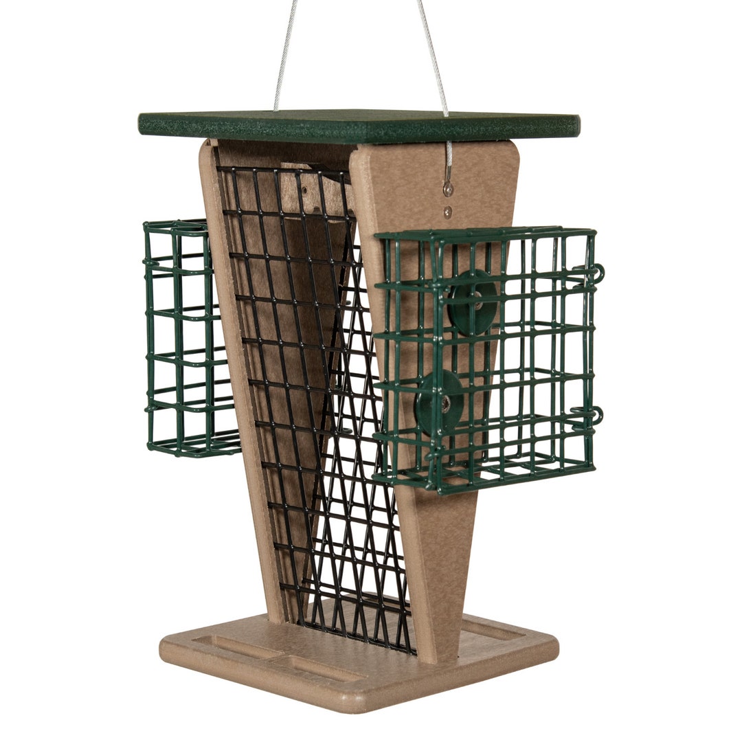 JCS Wildlife Whole Peanut Feeder Bird Feeder With 2 Attached Suet Cages
