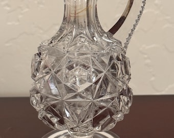 Aceitera de vidrio Early American Pattern Glass (EAPG), modelo Big Button.