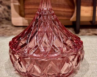 Godinger Hershey's Kiss Crystal Candy Dish in Pink Blush