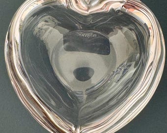 Vide-poches en cristal en forme de coeur Orrefors Sweden, Amour
