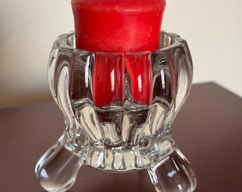 Jeannette glazen kandelaar met nationaal patroon