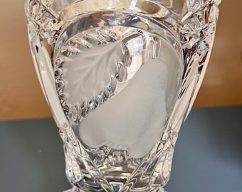 Vase vintage Mikasa en cristal transparent et en verre dépoli