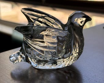 Bougeoir en verre transparent Colombe en vol Avon
