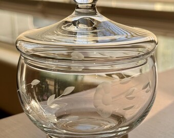 Princess House Heritage Pattern Zuckerdose mit Kristalldeckel