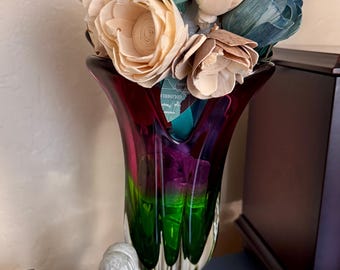 Vase en verre à quatre doigts ou tulipe