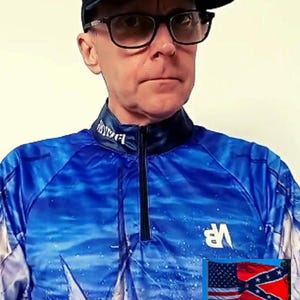 Schwertfischmuster Angelhemd, volle Ärmel, Mikrofaserstoff, nicht verblassende Farben