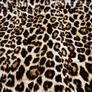 Natural Black Gold Leopard Animal Print Stretch Velvet Fabric 60" Wide Sold By The Yard