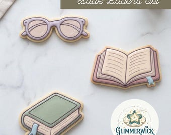 Custom Book Lovers Cookie Cutter Set - For Sugar Cookies & Fondant - Multiple Sizes Available