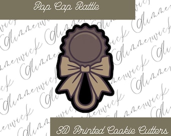Custom Pop Cap Rattle Cookie Cutter - For Sugar Cookies & Fondant - Multiple Sizes Available