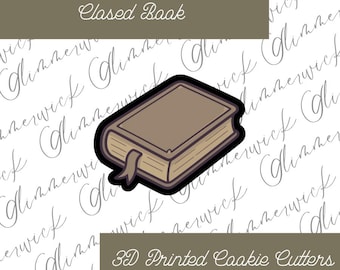 Custom Closed Book Cookie Cutter - For Sugar Cookies & Fondant - Multiple Sizes Available