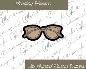 Custom Reading Glasses Cookie Cutter - For Sugar Cookies & Fondant - Multiple Sizes Available