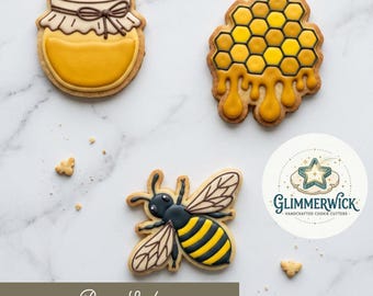 Custom Bee Cookie Cutter Set - For Sugar Cookies & Fondant - Multiple Sizes Available