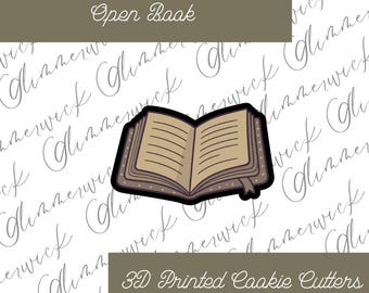 Custom Open Book Cookie Cutter - For Sugar Cookies & Fondant - Multiple Sizes Available