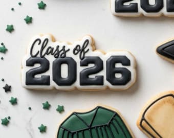 Custom Class of 2026 Grad Cookie Cutter - For Sugar Cookies & Fondant - Multiple Sizes Available