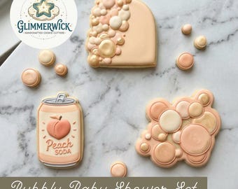 Custom Bubbly Baby Shower Cookie Cutter Set - For Sugar Cookies & Fondant - Multiple Sizes Available