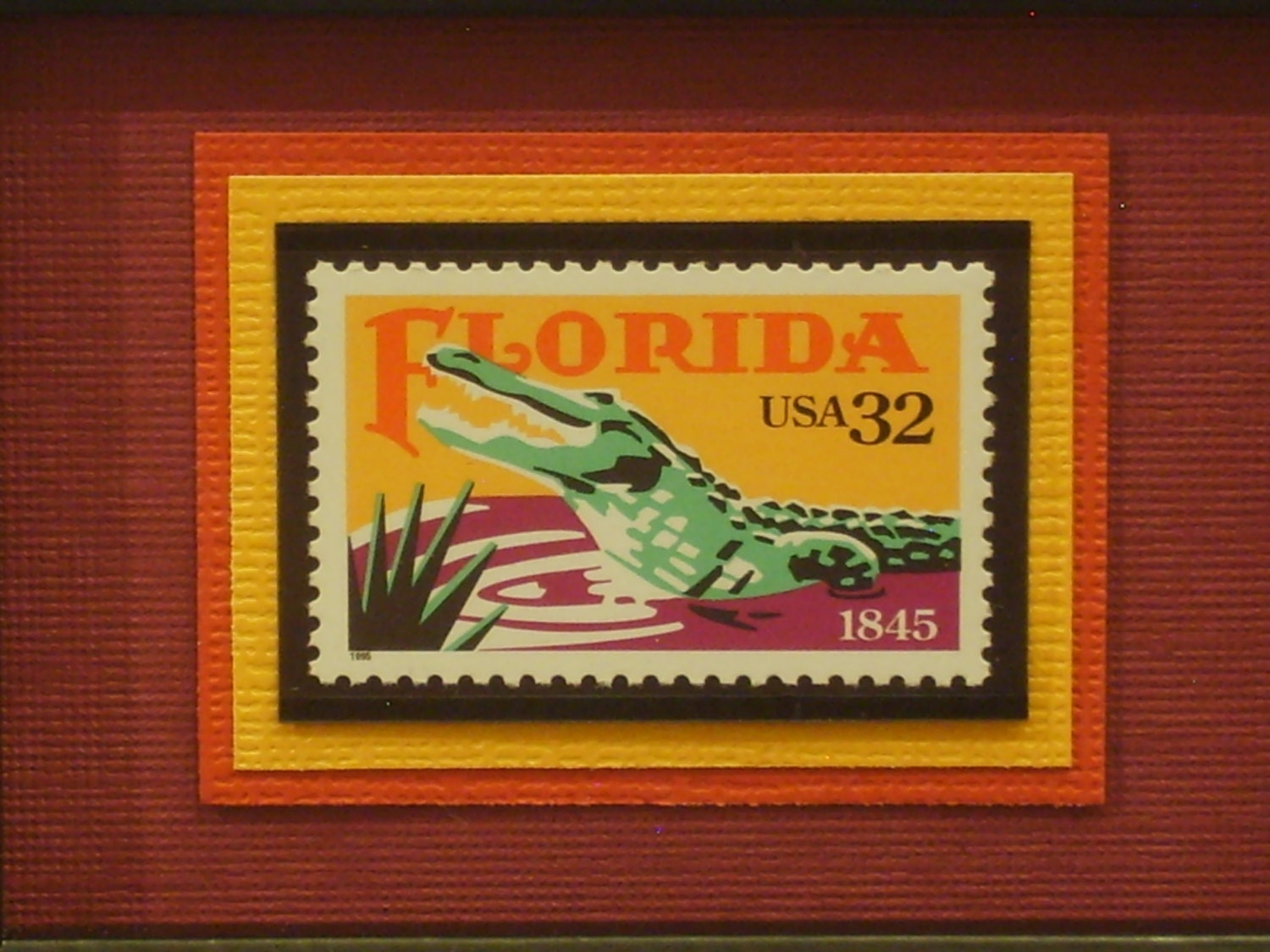 Celebrating Florida's Sesquicentennial - Framed Alligator Stamp
