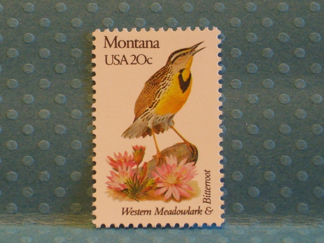ヴィンテージ切手5枚 - モンタナ州の州鳥と花 - No. 1978 - Etsy 日本