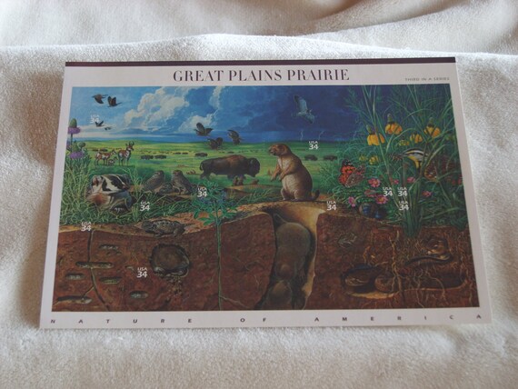 Postage Stamps Great Plains Prairie - Full Sheet Of 10 (34-Cent