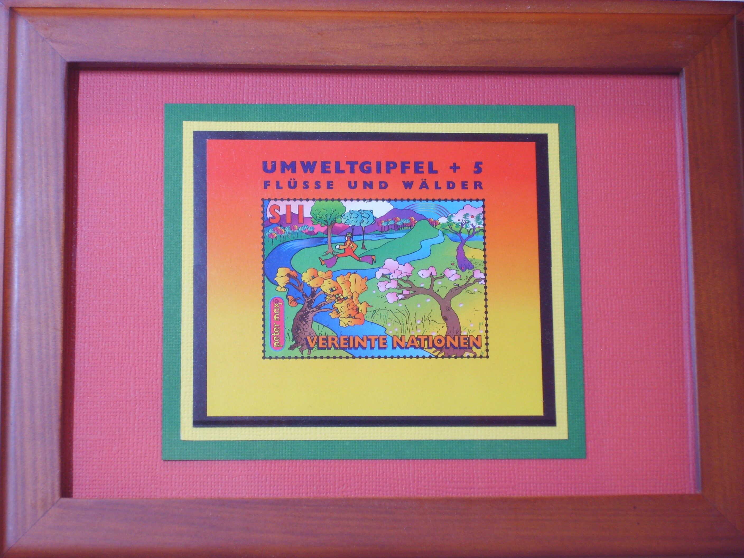 Vintage UN Stamp - the 5th Anniversary Earth Summit by Peter Max