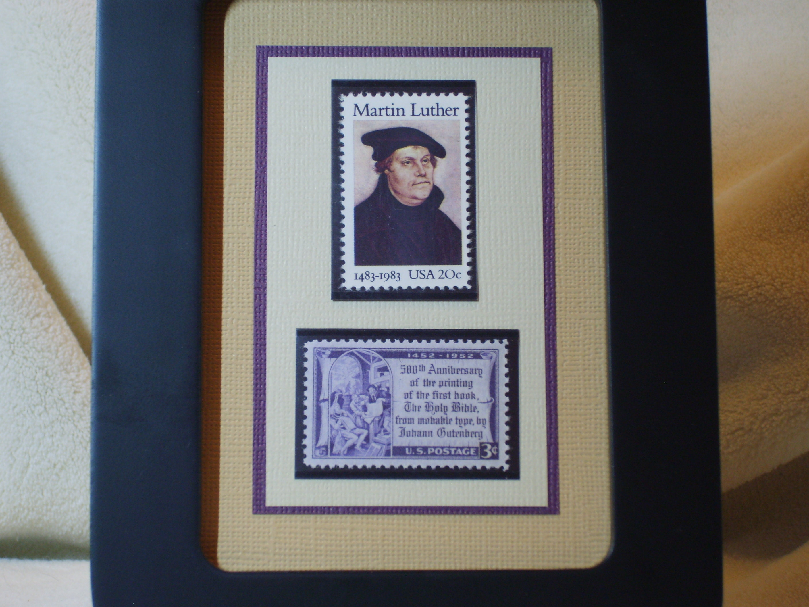 宗教改革を記念して - ヴィンテージ額入り切手 - No. 1014 および 2065