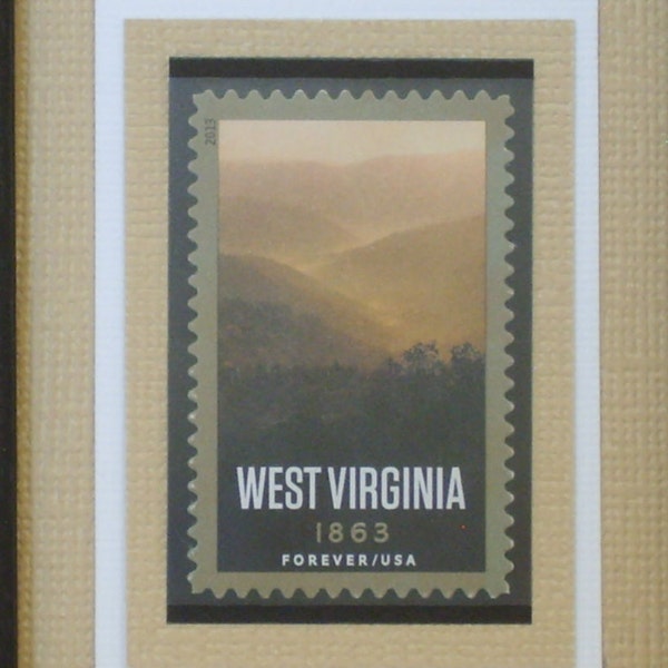 West Virginia - Framed Postage Stamp - Sesquicentennial Recognition - Mountain State - Great Gift