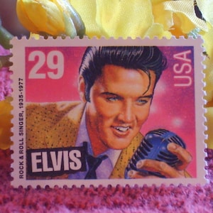 5 枚のヴィンテージ米国切手 - エルヴィス プレスリー、ロックンロール