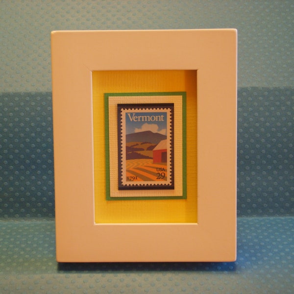 Celebrating Vermont's 200th Birthday - Vintage Framed Postage Stamp - No. 2533//US Stamp//1991 Stamp//29c First Class