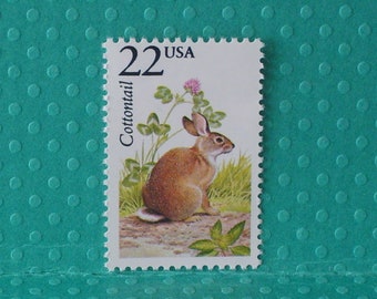 5 Vintage North American Wildlife Stamps - The Cottontail- No. 2290